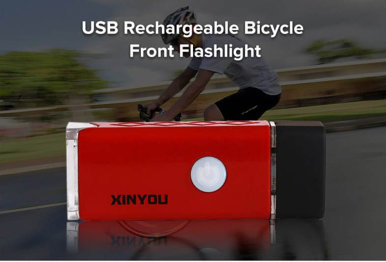 USB Rechargeable Bike Cycling Light Waterproof Bicycle Front Flashlight