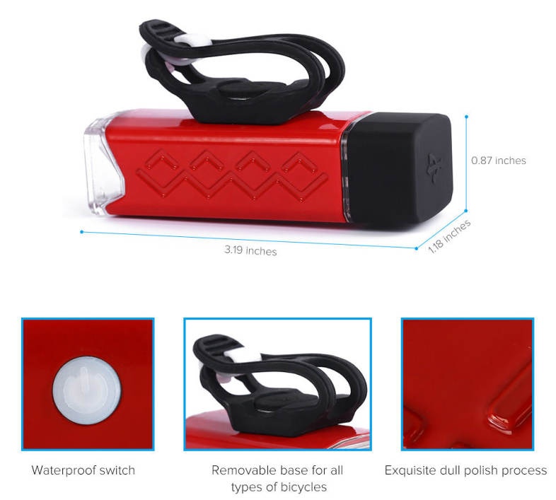 USB Rechargeable Bike Cycling Light Waterproof Bicycle Front Flashlight