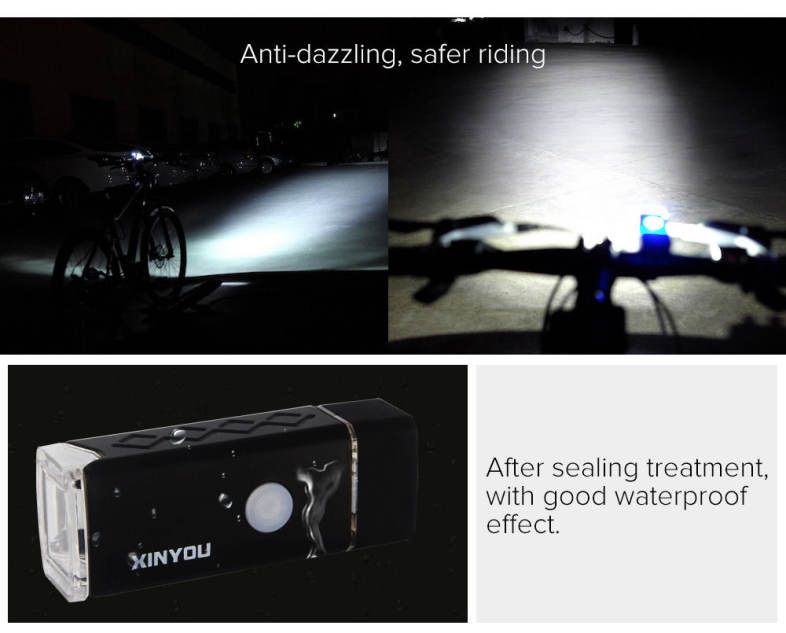 USB Rechargeable Bike Cycling Light Waterproof Bicycle Front Flashlight