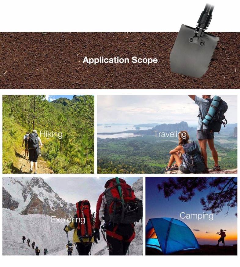 Multifunctional Outdoor Folding Shovel Camping Survival Tool