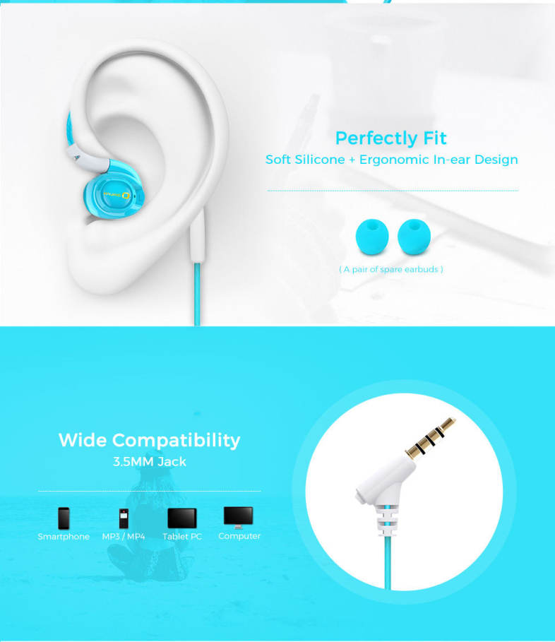 Qinlian QY501 3.5MM Stereo Wired In-ear Earphones