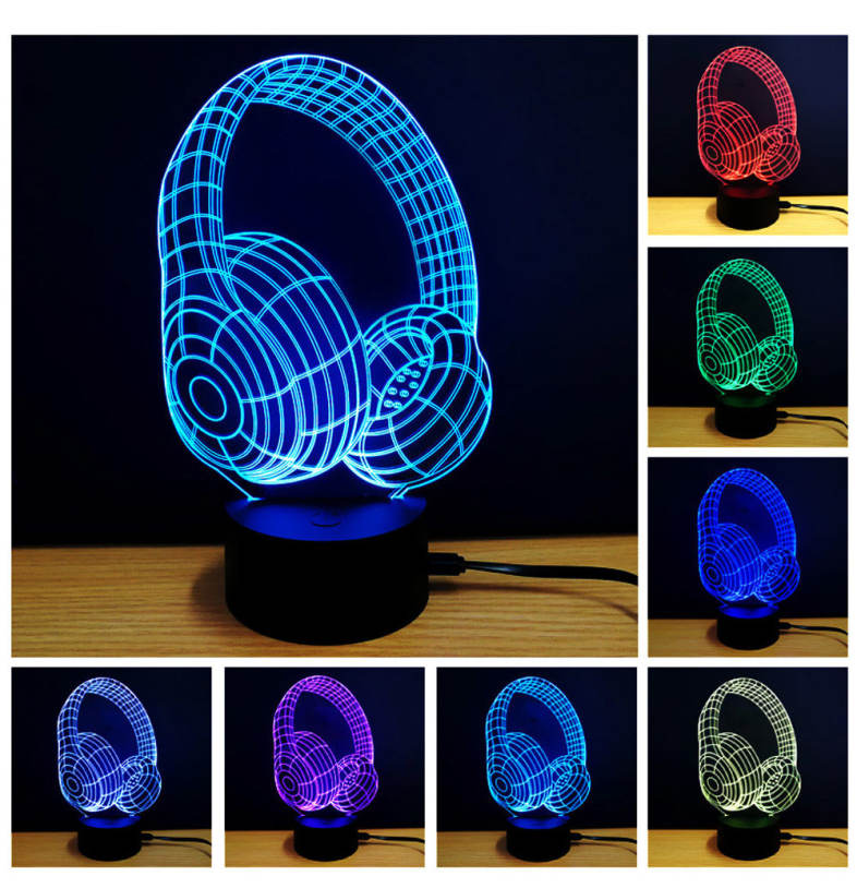 3D Headset Model LED Table Lamp