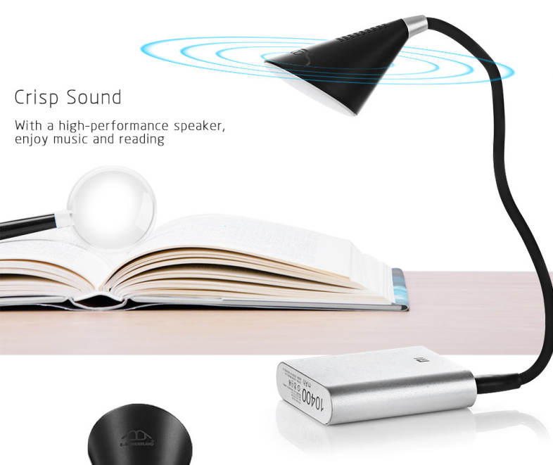 E - WONDERLAND USB LED Lamp Bluetooth Speaker Flexible Gooseneck 115 Lumens