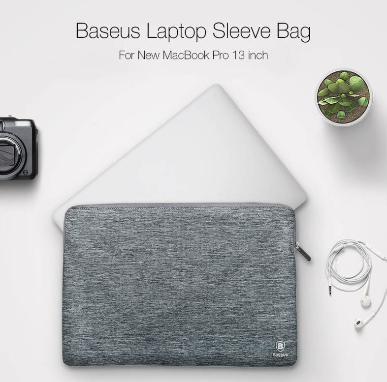 Baseus Laptop Sleeve Cover Case Bag Soft Protective Tablet Pouch for New MacBook Pro 13 inch