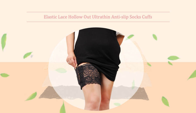Elastic Lace Hollow Out Ultrathin Anti-slip Socks Cuffs