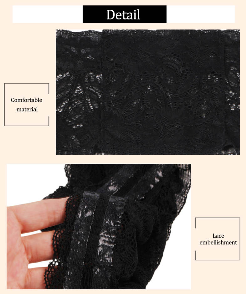 Elastic Lace Hollow Out Ultrathin Anti-slip Socks Cuffs