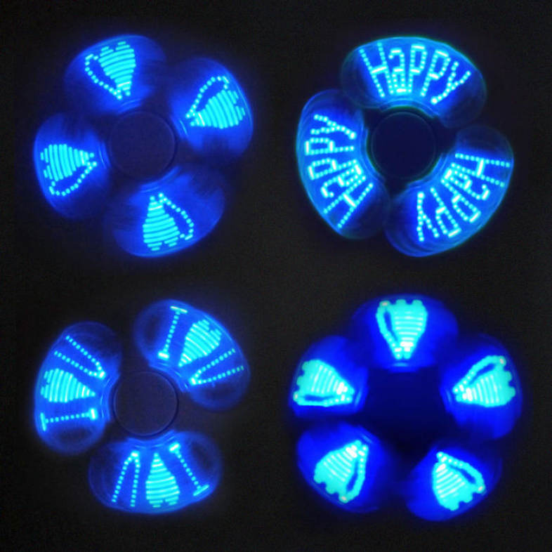 Stress Reliever Fidget Spinner with Letters LED Light