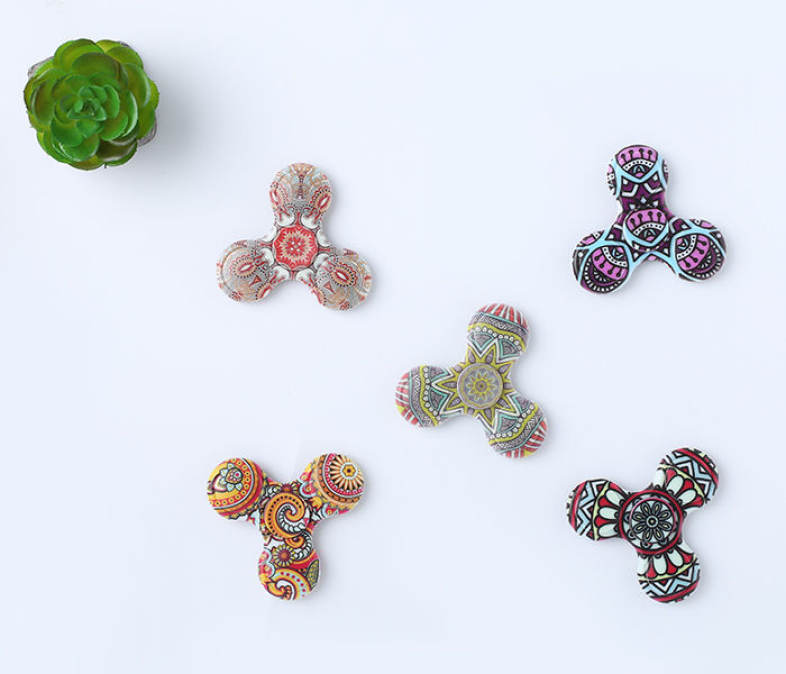 Fiddle Toy Plastic Mandala Patterned Fidget Spinner