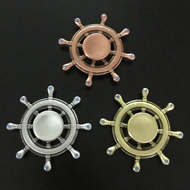 Fiddle Toy Rhinestone Rudder Fidget Metal Spinner