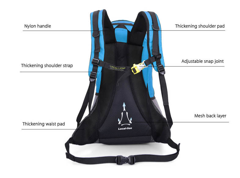 LOCAL LION 459 Outdoors Hydration Backpack 22L Climbing Pack for Hiking Running Riding