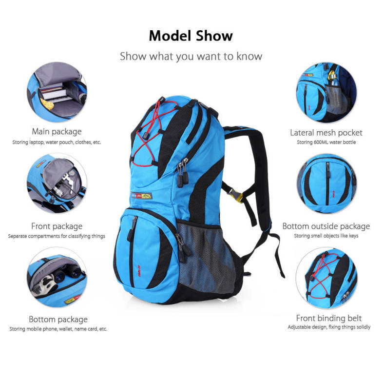 LOCAL LION 459 Outdoors Hydration Backpack 22L Climbing Pack for Hiking Running Riding