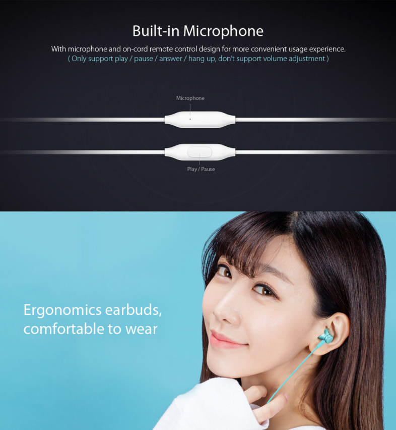 Original Xiaomi Piston In-ear Earphones with Mic Fresh Version