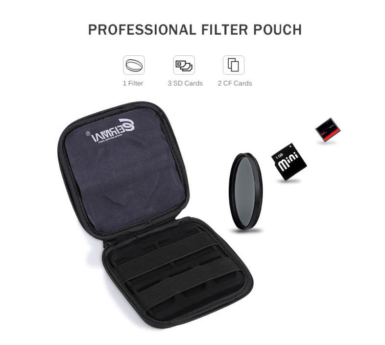 EIRMAI A2020 Compact Filter Pouch UV CPL FLD Lens Wallet Case Accessory for Camera