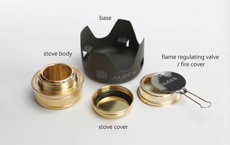 Alocs Portable Mini Spirit Burner Alcohol Stove for Outdoor Backpacking Hiking Camping