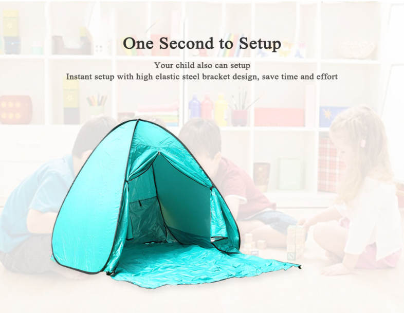 CLEYE Outdoor Water Resistant Automatic Instant Setup 2 Person Beach Tent with Door Curtain