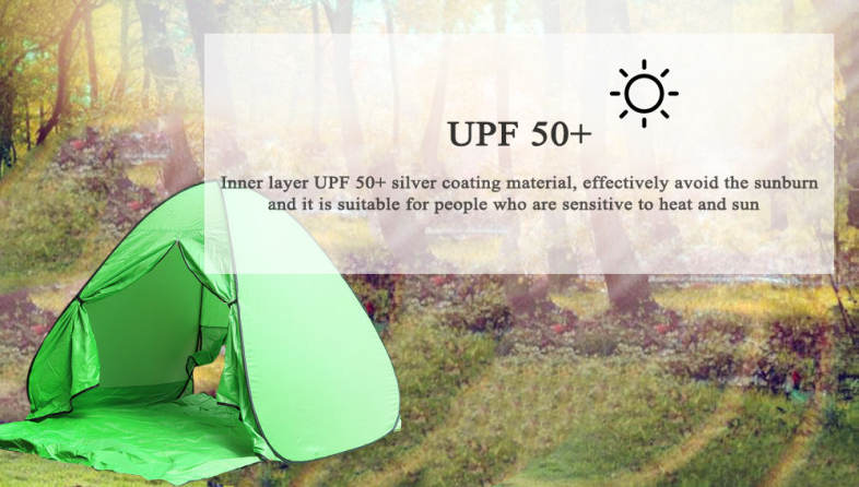CLEYE Outdoor Water Resistant Automatic Instant Setup 2 Person Beach Tent with Door Curtain