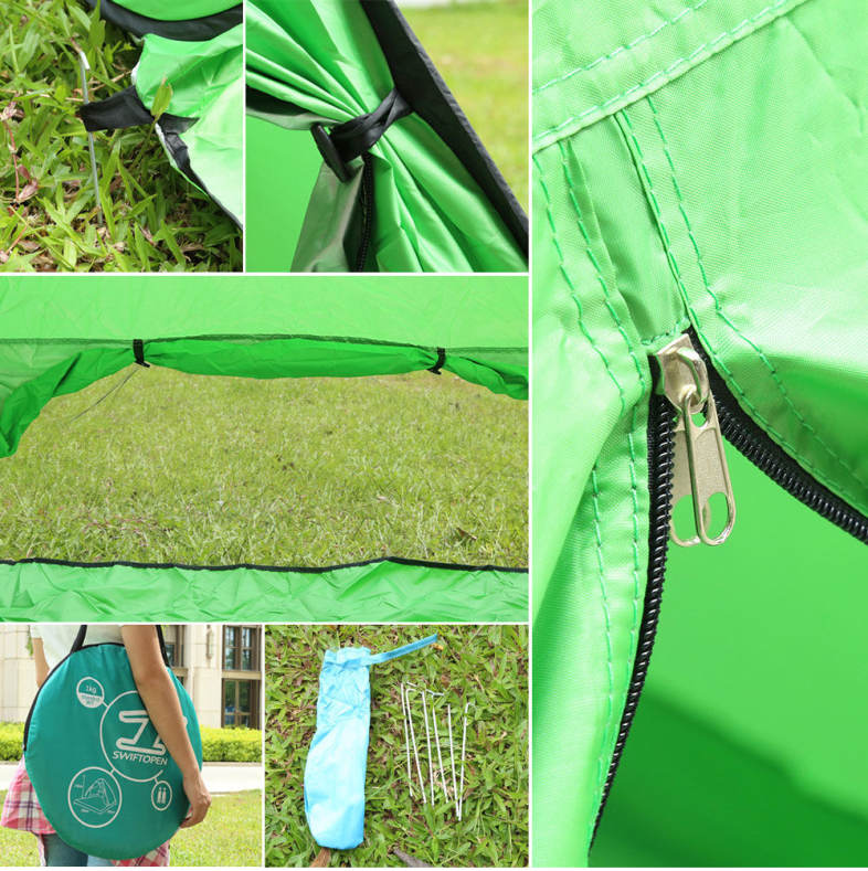 CLEYE Outdoor Water Resistant Automatic Instant Setup 2 Person Beach Tent with Door Curtain