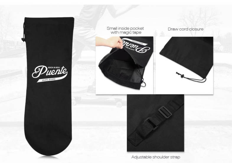 PUENTE Outdoor Water Resistant High-fiber Polyester Draw Cord Skateboard Scooter Carrying Bag