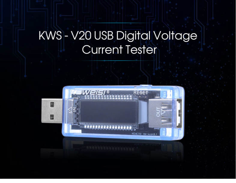 KWS - V20 USB Digital Voltage Current Tester Battery Capacity Detector