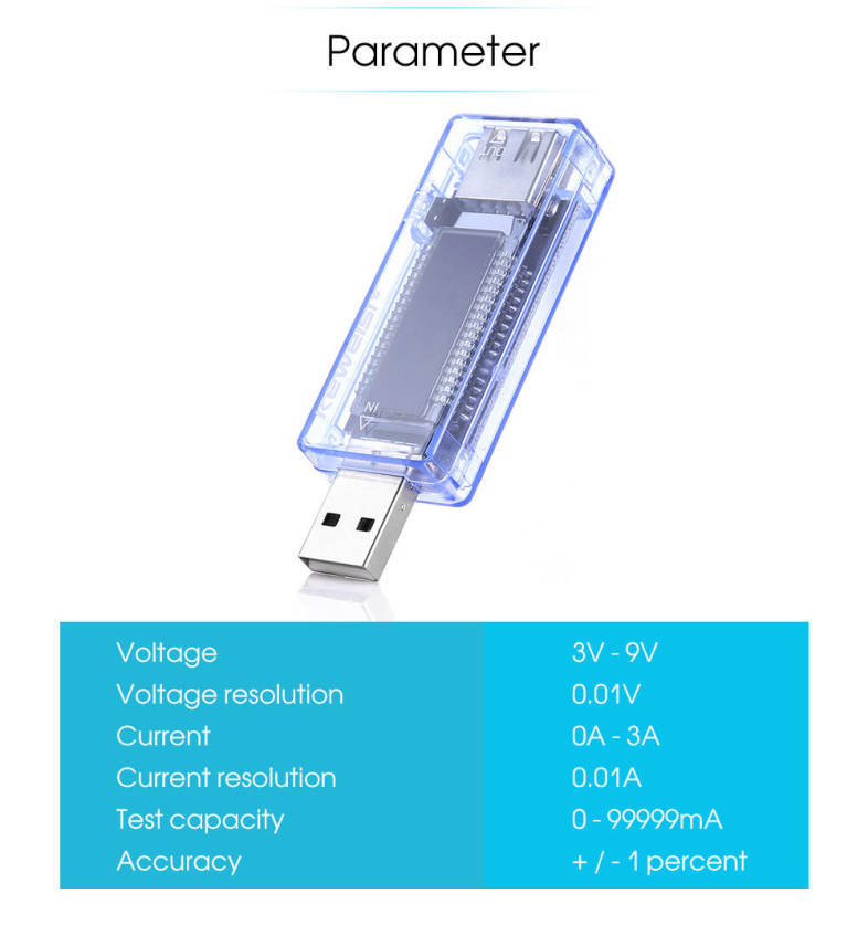 KWS - V20 USB Digital Voltage Current Tester Battery Capacity Detector
