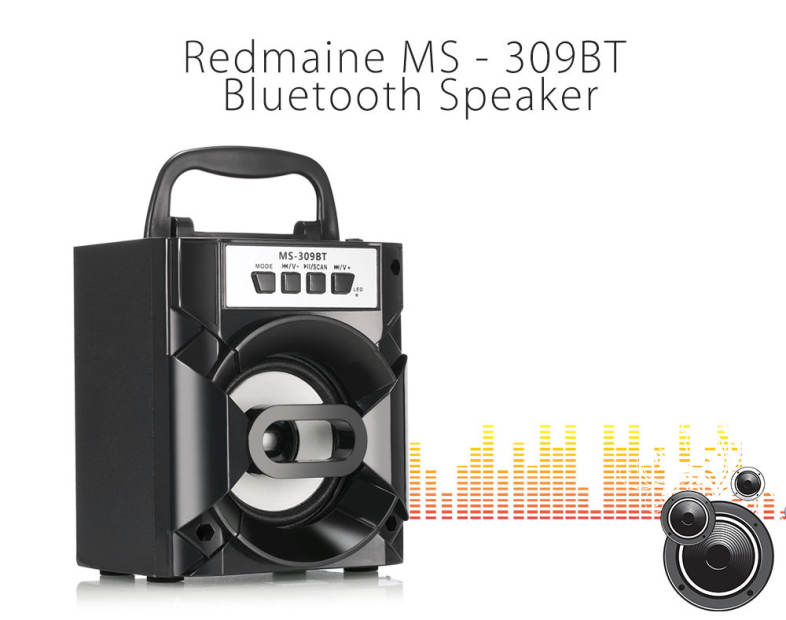 Redmaine MS - 309BT Bluetooth Portable Speaker with LED Lights 3 inch Driver Unit