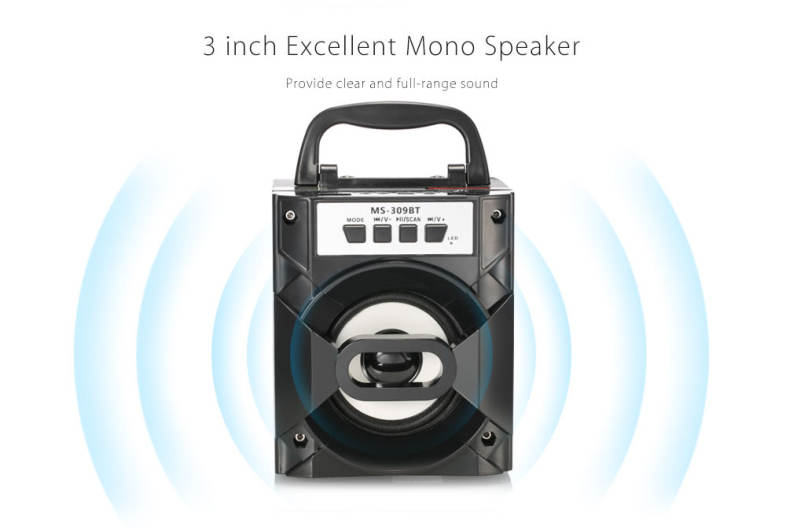 Redmaine MS - 309BT Bluetooth Portable Speaker with LED Lights 3 inch Driver Unit