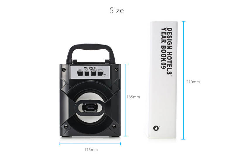 Redmaine MS - 309BT Bluetooth Portable Speaker with LED Lights 3 inch Driver Unit