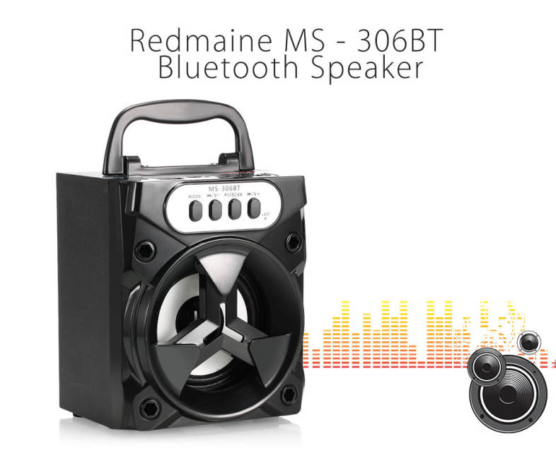 Redmaine MS - 306BT Bluetooth Portable Speaker with LED Lights 3 inch Driver Unit