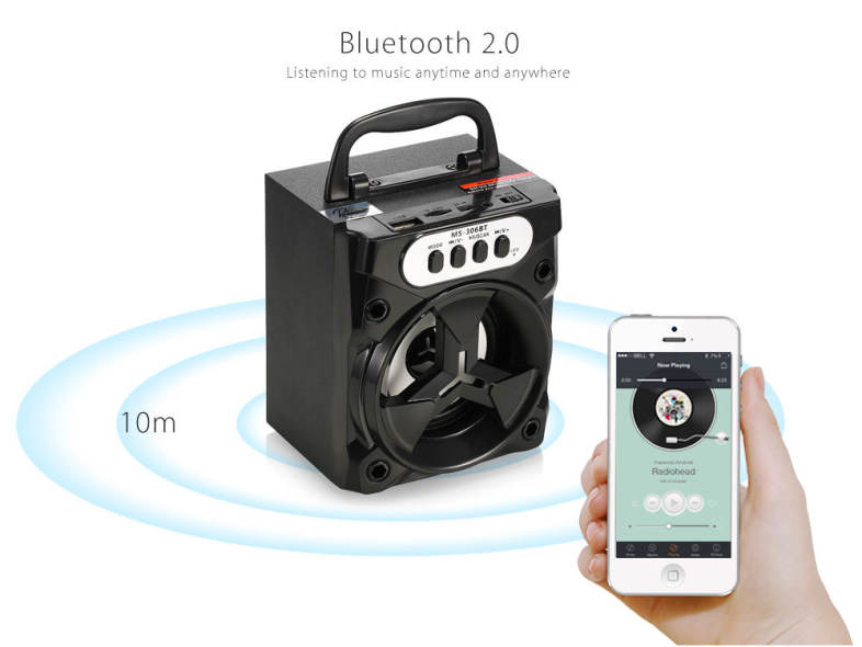Redmaine MS - 306BT Bluetooth Portable Speaker with LED Lights 3 inch Driver Unit