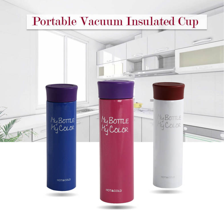 Portable Candy Color Vacuum Insulated Cup Stainless Steel Travel Mug