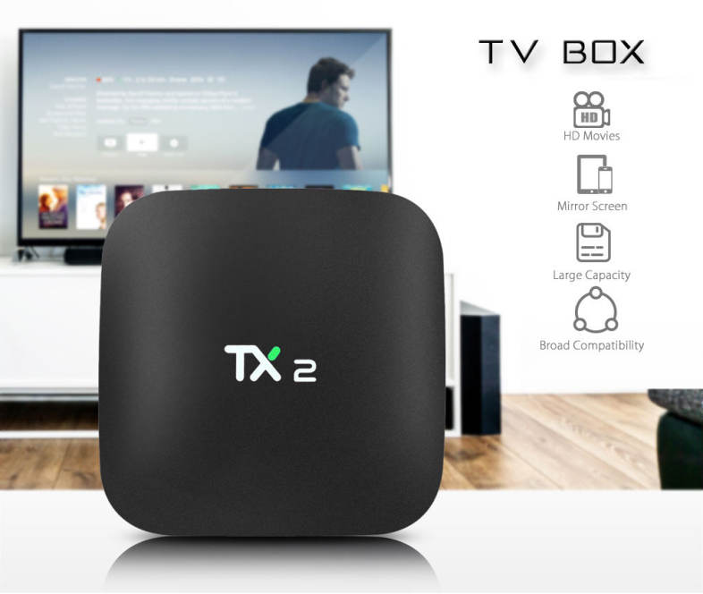 TX2 - R2 TV Box Android 6.0 Support 4K x 2K Bluetooth 2.4GHz WiFi