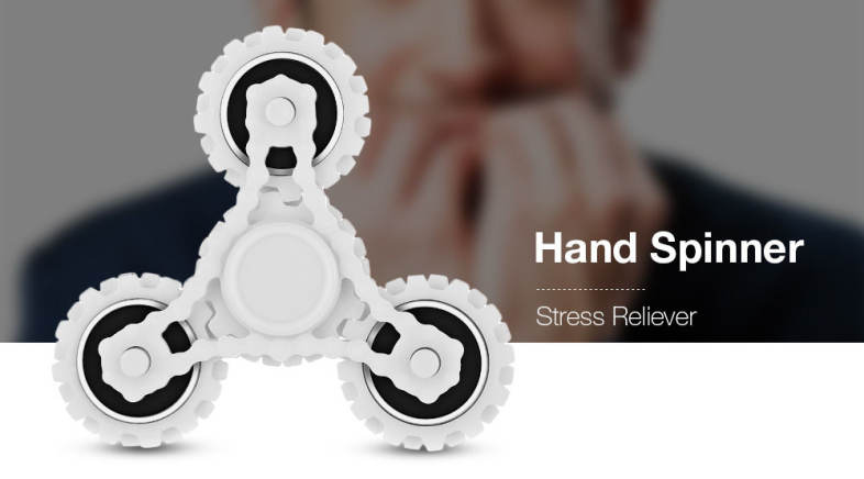 Four Gear Rotating Trilateral Pattern ABS Hand Spinner Metal Bearings Finger Toy Stress Reliever Anxiety Reducer