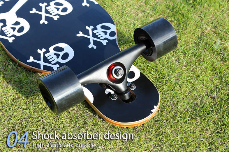 PUENTE Fashionable Long Skateboard Four-wheel Roller Scooter Travel Tools