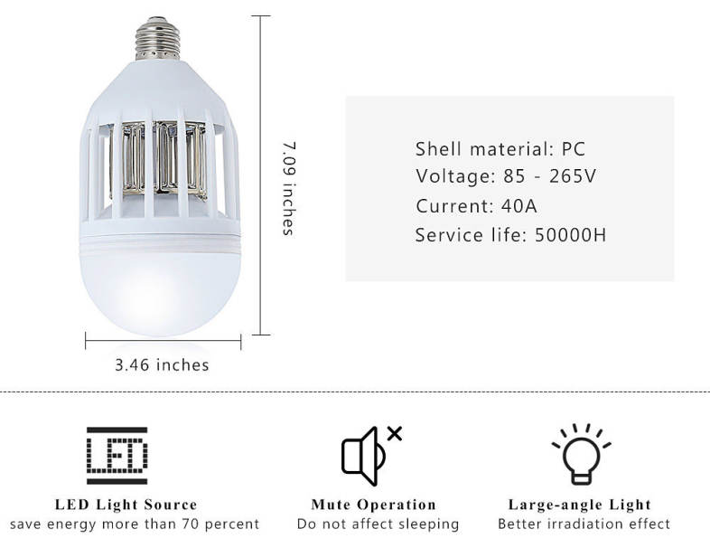 LED 85 - 265V Household Electric Mini Mosquito Killing Lamp Bulb