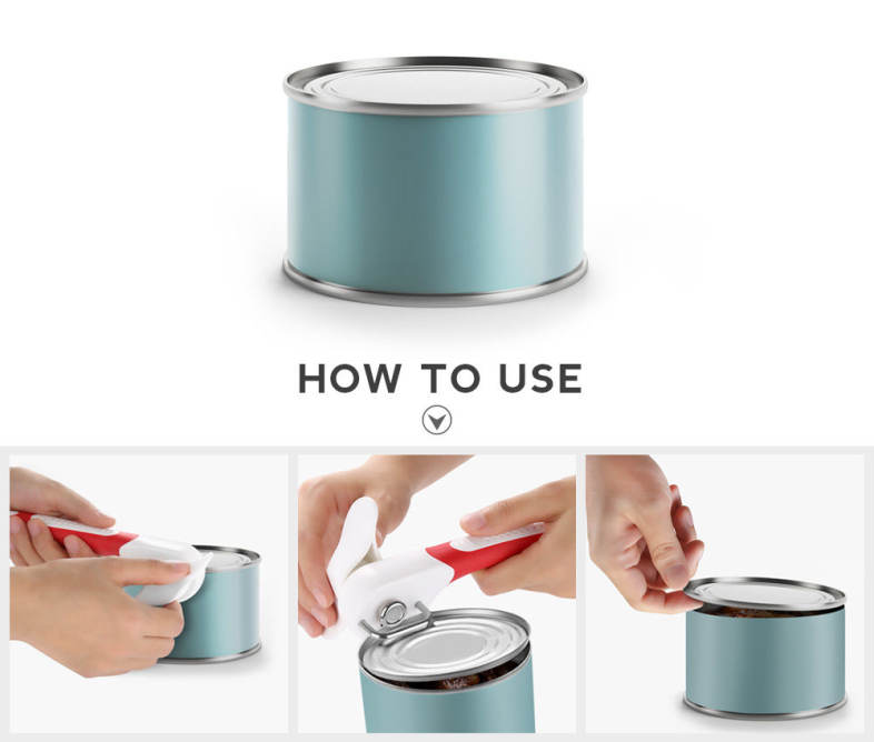 Stainless Steel Manual Can Opener with Soft Grip Handle