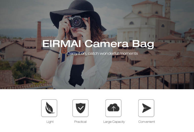 EIRMAI SS03 Compact Water-resistant Camera Bag with Rain Cover for DSLR Lens Accessory