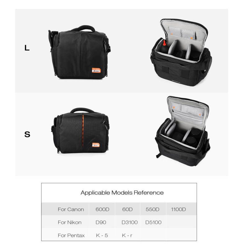 EIRMAI SS03 Compact Water-resistant Camera Bag with Rain Cover for DSLR Lens Accessory