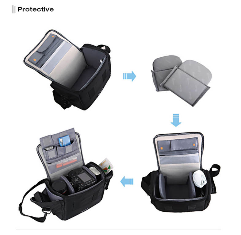 EIRMAI SS03 Compact Water-resistant Camera Bag with Rain Cover for DSLR Lens Accessory