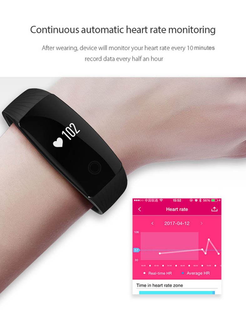 V05C Smartband Bluetooth 4.0 IP65 Waterproof Sedentary Reminder Sleep Monitor Pedometer Android iOS Compatible