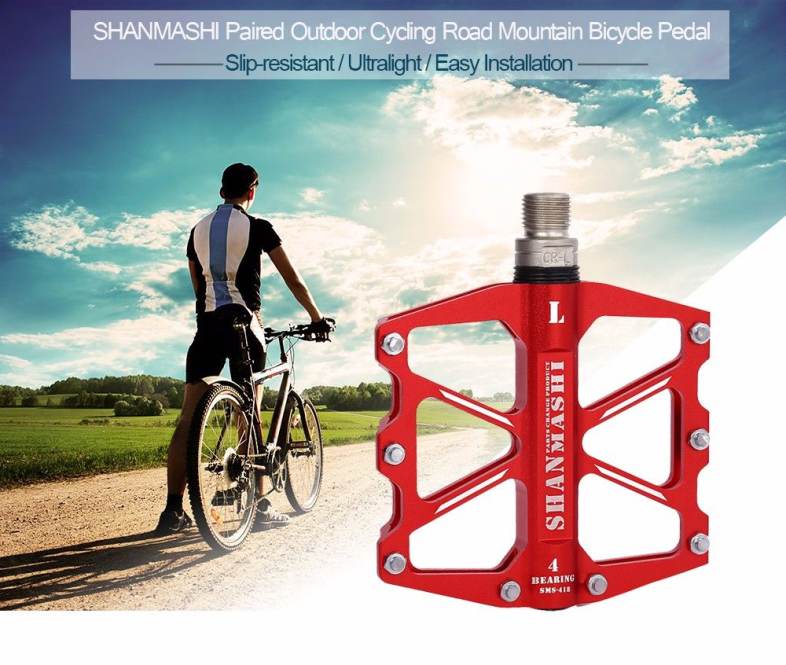 SHANMASHI SMS - 418 Paired Aluminium Alloy 4 Bearings Bicycle Pedal
