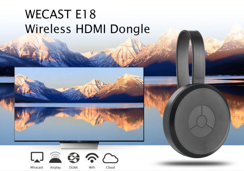 WECAST E18 Wireless HDMI Dongle Media TV Stick Display Receiver Support Miracast Airplay DLNA