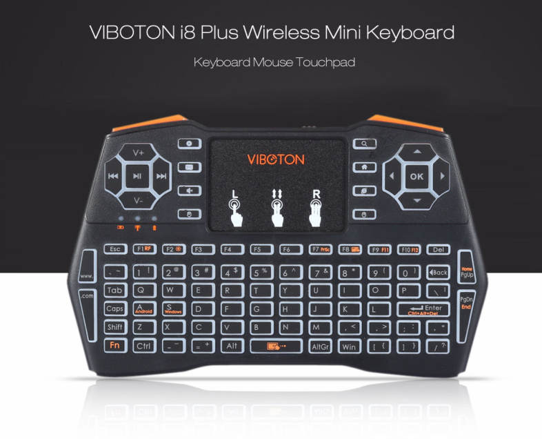 VIBOTON i8 Plus 2.4G Wireless Keyboard Fly Air Mouse Touchpad Backlight Version