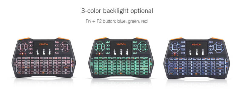 VIBOTON i8 Plus 2.4G Wireless Keyboard Fly Air Mouse Touchpad Backlight Version