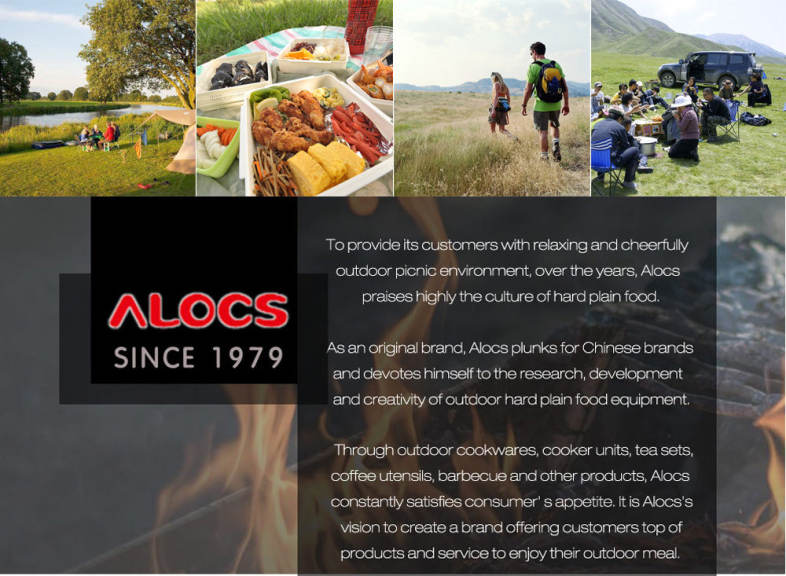 ALOCS CW - C19T Alumina Portable Ultralight 2 - 3 People Cooking Kit Cookware Set Pot Pan Kettle Dishcloth for Camping Picnic Hiking