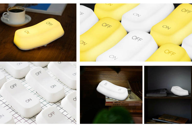 Dimmable LED Night Light Gravity Sensor Rechargeable Sleeping Lamp