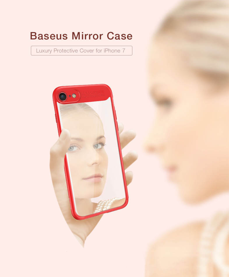 Baseus Mirror Case Luxury Protective Shell Back Cover Anti-scratch Skin for iPhone 7 4.7 inch