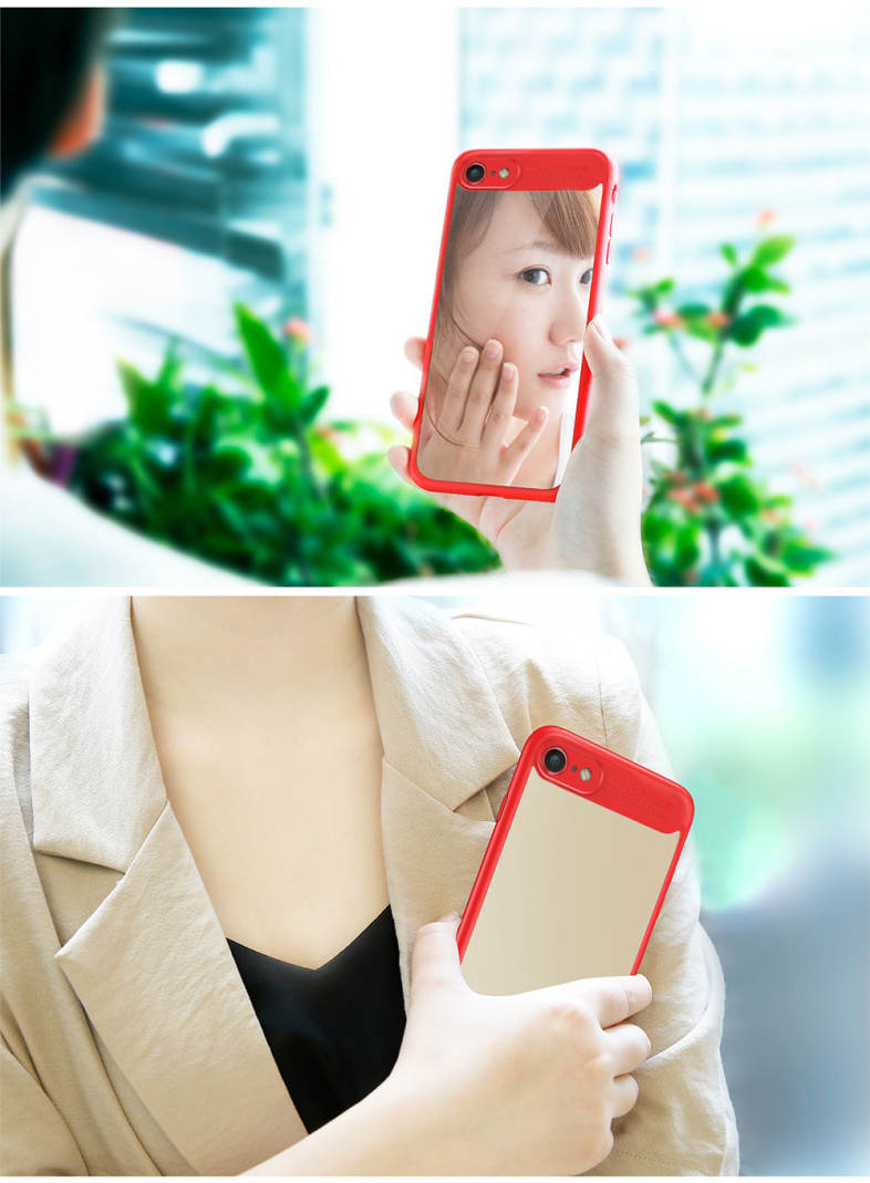 Baseus Mirror Case Luxury Protective Shell Back Cover Anti-scratch Skin for iPhone 7 4.7 inch