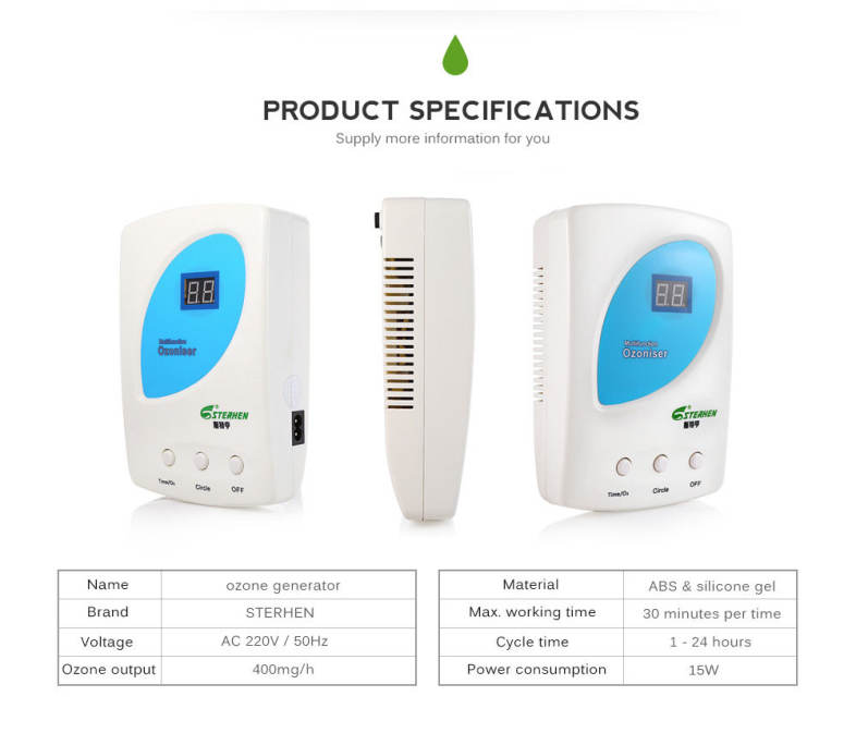 STERHEN V - 50 Ozone Generator O3 Sterilizer for Water Air Purification and Vegetable Fruit Cleaning