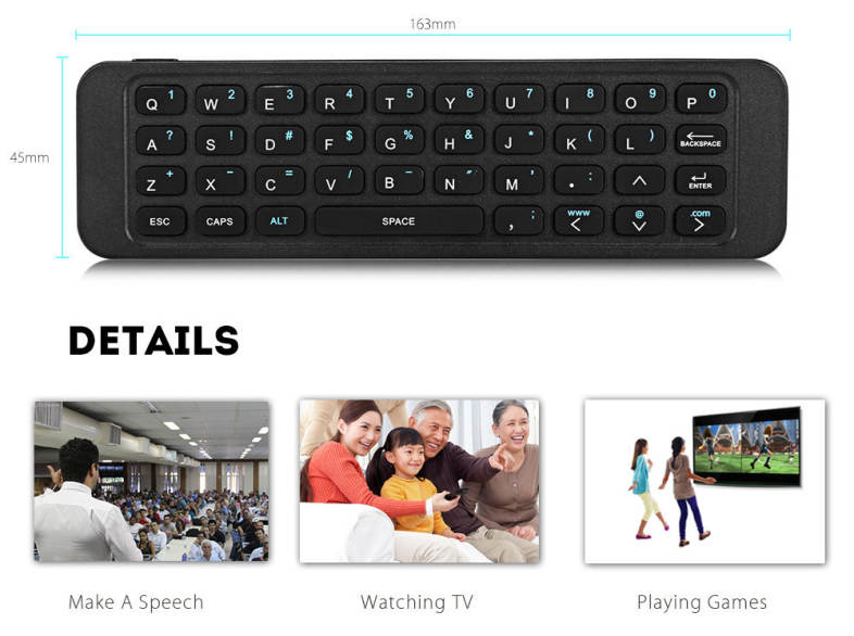 TZ P3 2.4GHz Air Mouse Wireless Keyboard Remote Controller IR Learning