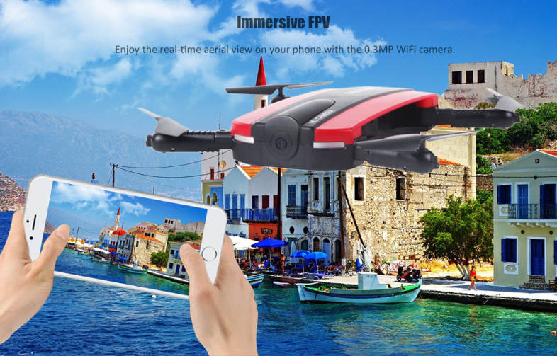 JXD 523 Mini Foldable RC Pocket Drone BNF WiFi FPV 0.3MP Camera / G-sensor Mode / Air Press Altitude Hold